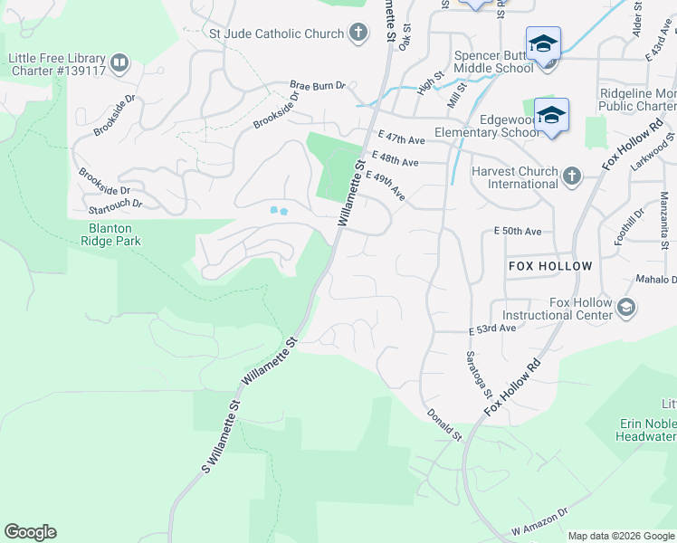 map of restaurants, bars, coffee shops, grocery stores, and more near 81 Marlboro Lane in Eugene