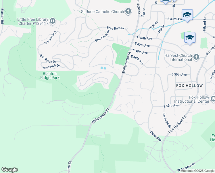 map of restaurants, bars, coffee shops, grocery stores, and more near 140 Treehill Loop in Eugene