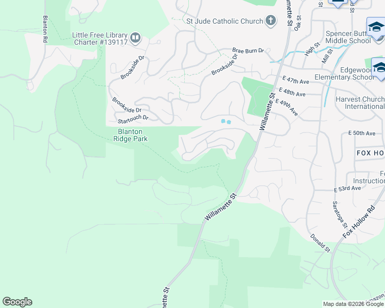 map of restaurants, bars, coffee shops, grocery stores, and more near 209 Trailside Loop in Eugene