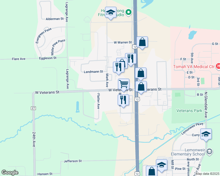 map of restaurants, bars, coffee shops, grocery stores, and more near 440 West Veterans Street in Tomah
