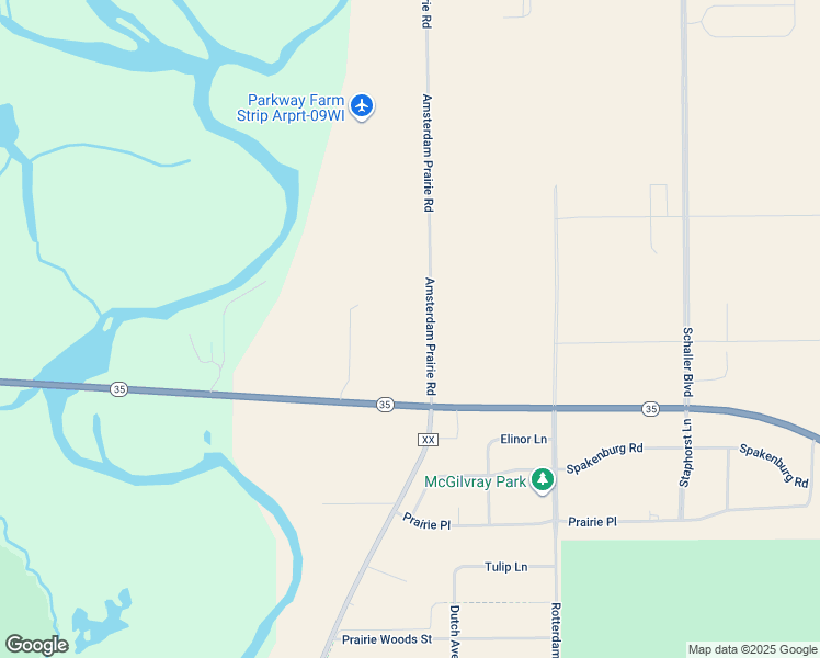 map of restaurants, bars, coffee shops, grocery stores, and more near N7757 Amsterdam Prairie Road in Holmen