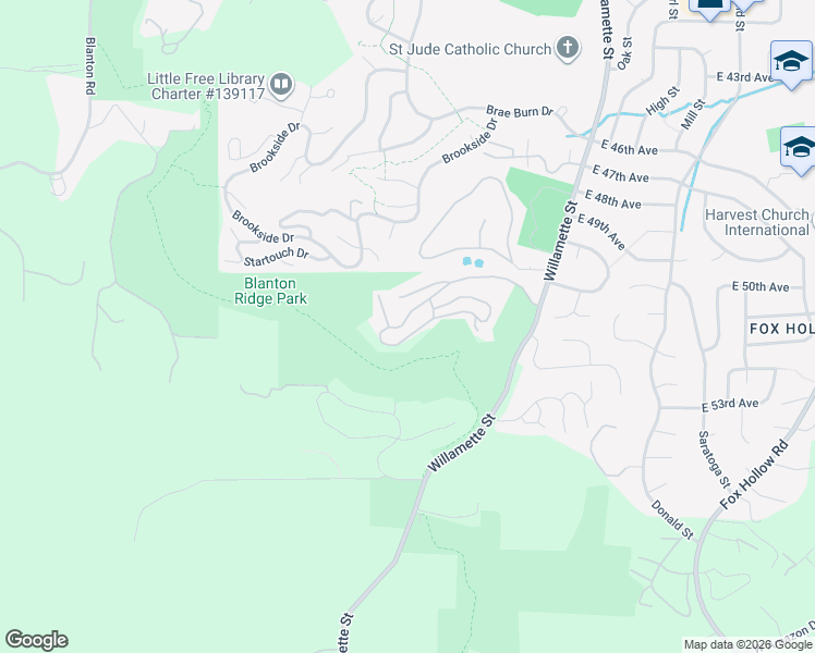 map of restaurants, bars, coffee shops, grocery stores, and more near 213 Trailside Loop in Eugene