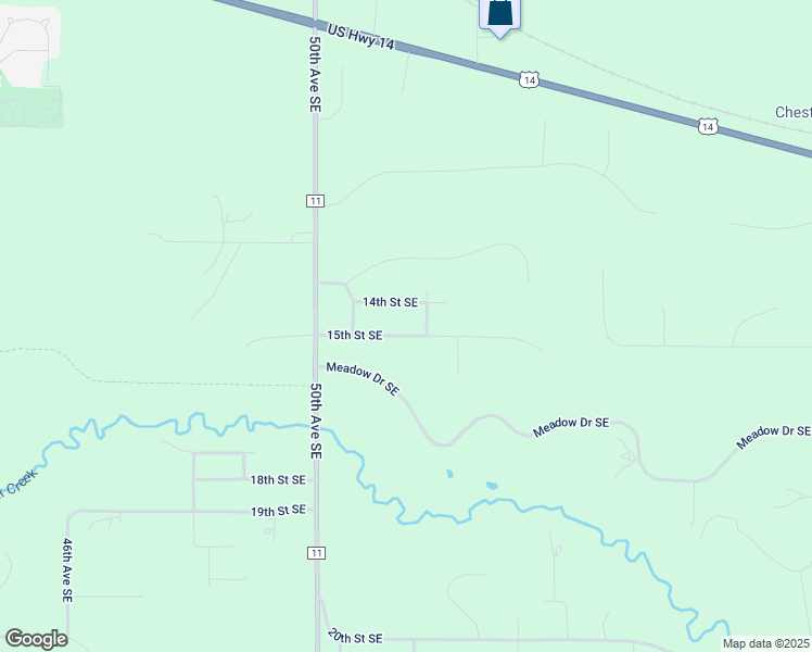map of restaurants, bars, coffee shops, grocery stores, and more near 5150 15th Street Southeast in Rochester