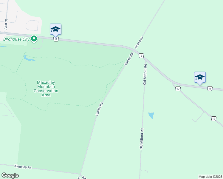 map of restaurants, bars, coffee shops, grocery stores, and more near 105 Clarke Road in Prince Edward