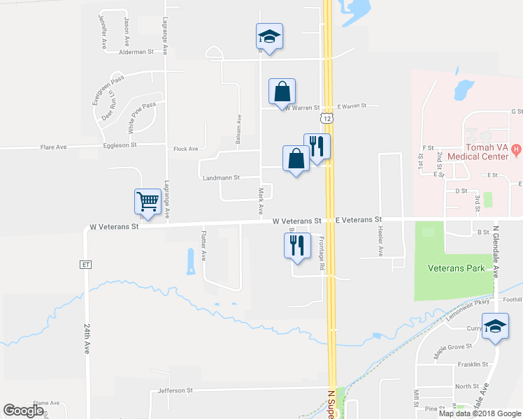 map of restaurants, bars, coffee shops, grocery stores, and more near 1111 Mark Avenue in Tomah