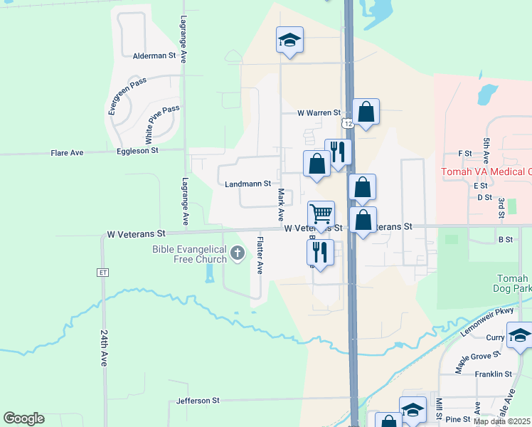 map of restaurants, bars, coffee shops, grocery stores, and more near 515 Kozarek Avenue in Tomah