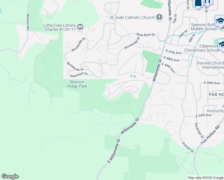 map of restaurants, bars, coffee shops, grocery stores, and more near 422 Stonewood Drive in Eugene