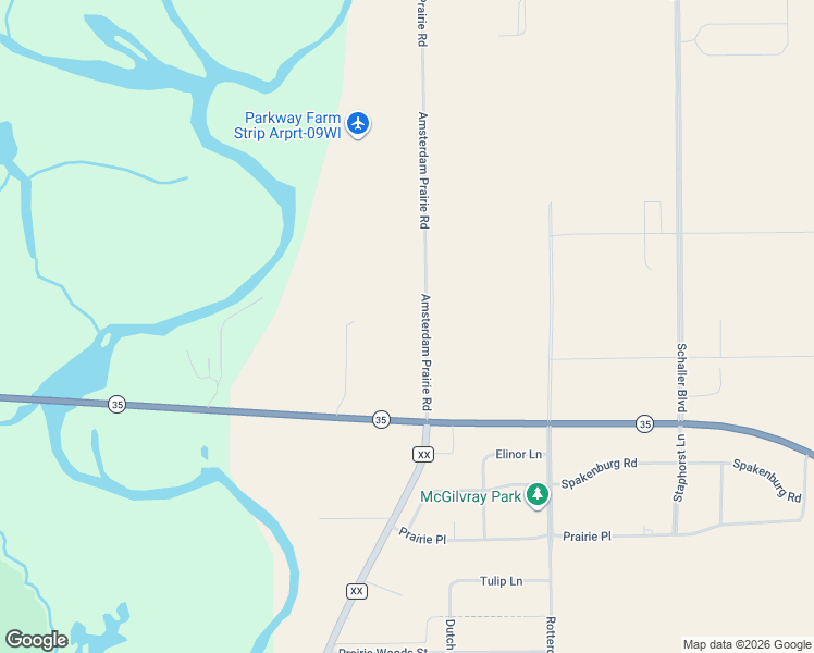 map of restaurants, bars, coffee shops, grocery stores, and more near N7757 Amsterdam Prairie Road in Holmen