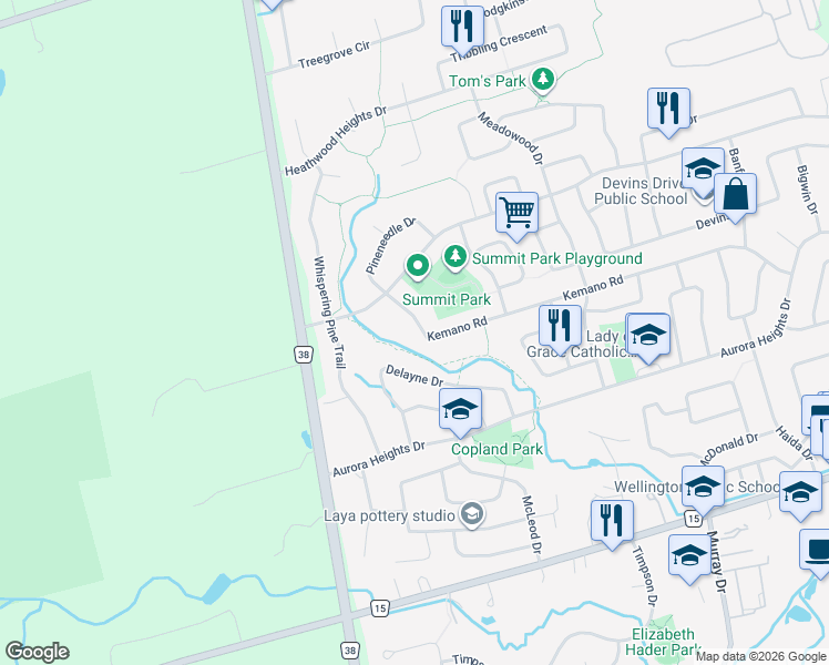 map of restaurants, bars, coffee shops, grocery stores, and more near in Aurora