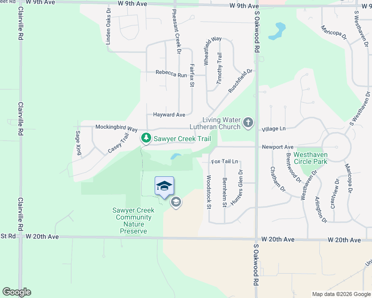 map of restaurants, bars, coffee shops, grocery stores, and more near 3070 Sawyer Creek Drive in Oshkosh