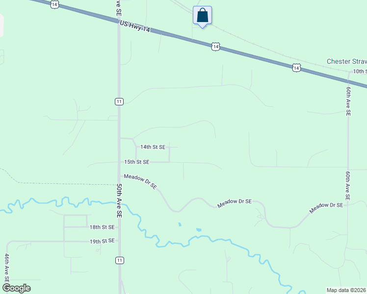 map of restaurants, bars, coffee shops, grocery stores, and more near 5221 14th Street Southeast in Rochester
