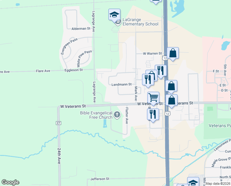 map of restaurants, bars, coffee shops, grocery stores, and more near 607 Landmann Street in Tomah