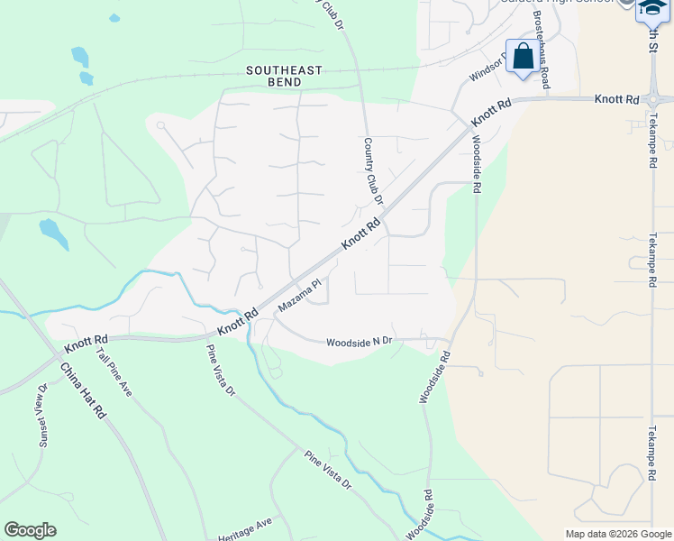 map of restaurants, bars, coffee shops, grocery stores, and more near 60643 Devon Circle in Bend