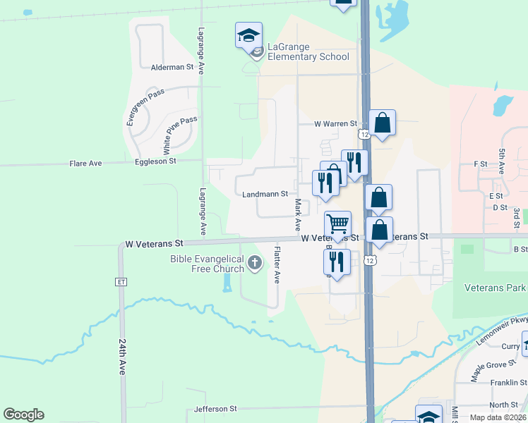 map of restaurants, bars, coffee shops, grocery stores, and more near 607 Landmann Street in Tomah