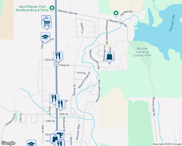 map of restaurants, bars, coffee shops, grocery stores, and more near 4130 Munsel Creek Drive in Florence