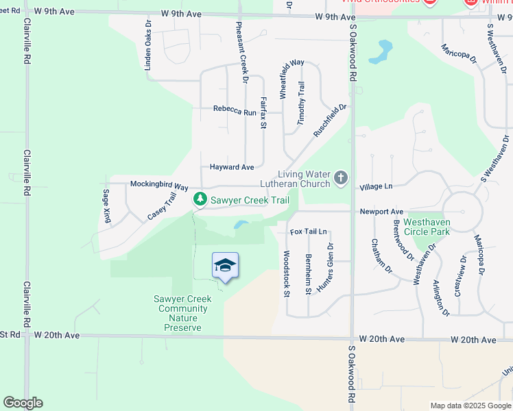 map of restaurants, bars, coffee shops, grocery stores, and more near 3070 Sawyer Creek Drive in Oshkosh