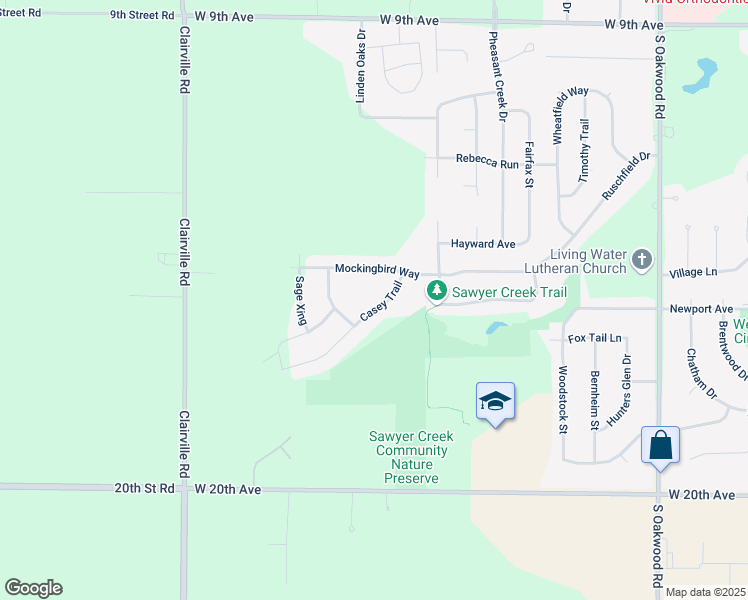 map of restaurants, bars, coffee shops, grocery stores, and more near 3290 Casey Trail in Oshkosh