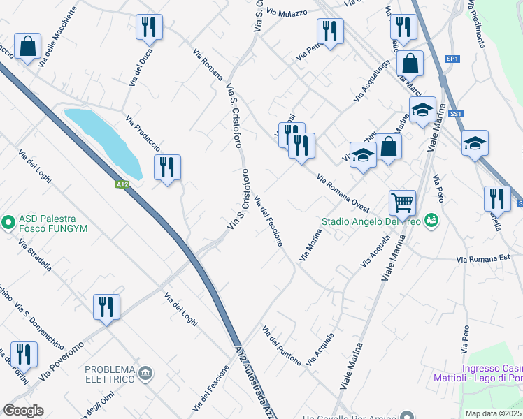 map of restaurants, bars, coffee shops, grocery stores, and more near 2 Via del Fescione in Massa