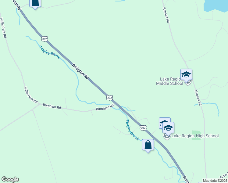 map of restaurants, bars, coffee shops, grocery stores, and more near 735 Portland Road in Bridgton