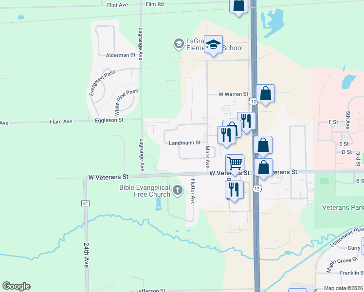 map of restaurants, bars, coffee shops, grocery stores, and more near 607 Landmann Street in Tomah