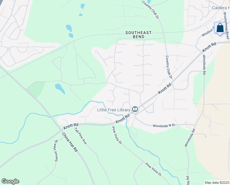 map of restaurants, bars, coffee shops, grocery stores, and more near 60662 Teton Court in Bend