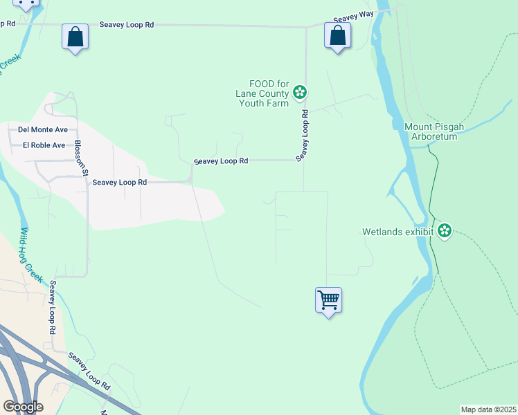 map of restaurants, bars, coffee shops, grocery stores, and more near 86160 Hoya Lane in Eugene