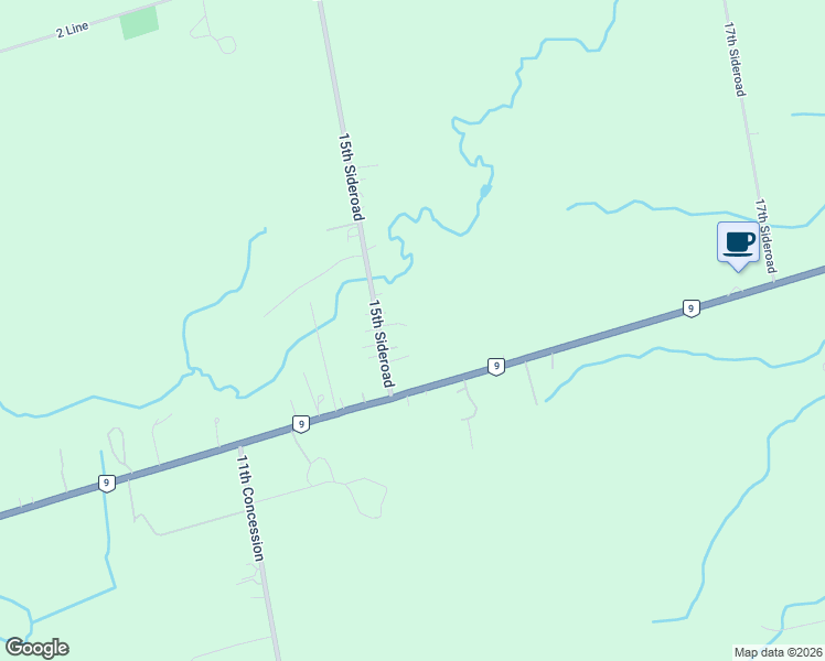 map of restaurants, bars, coffee shops, grocery stores, and more near 1053 15th Sideroad in Schomberg