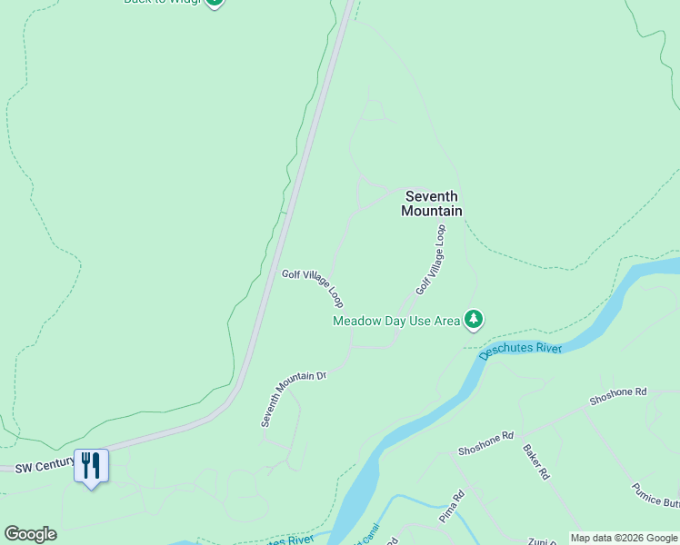 map of restaurants, bars, coffee shops, grocery stores, and more near 60758 Golf Village Loop in Bend