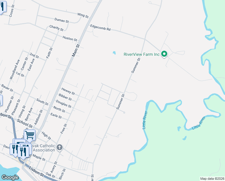 map of restaurants, bars, coffee shops, grocery stores, and more near 3 Jordan Drive in Lisbon