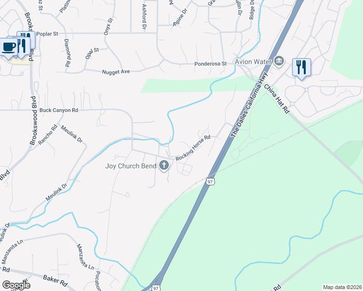 map of restaurants, bars, coffee shops, grocery stores, and more near 19850 Rocking Horse Road in Bend