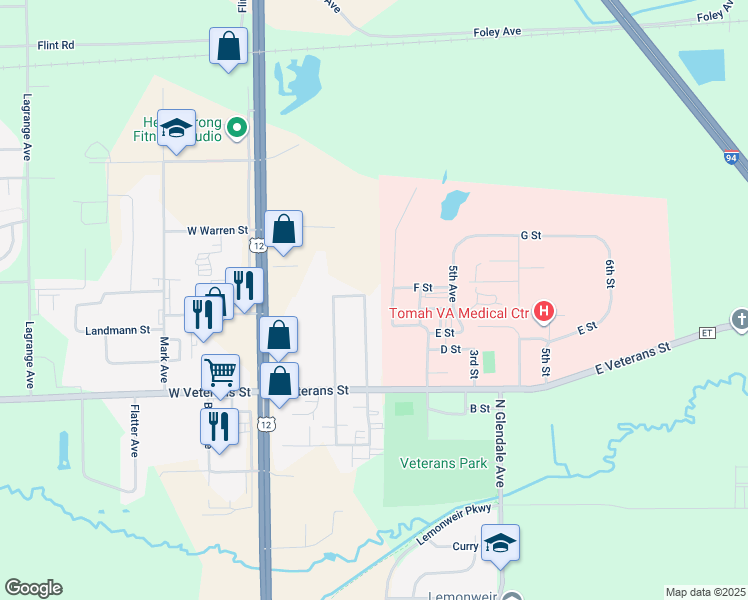 map of restaurants, bars, coffee shops, grocery stores, and more near 1158 Grandview Avenue in Tomah