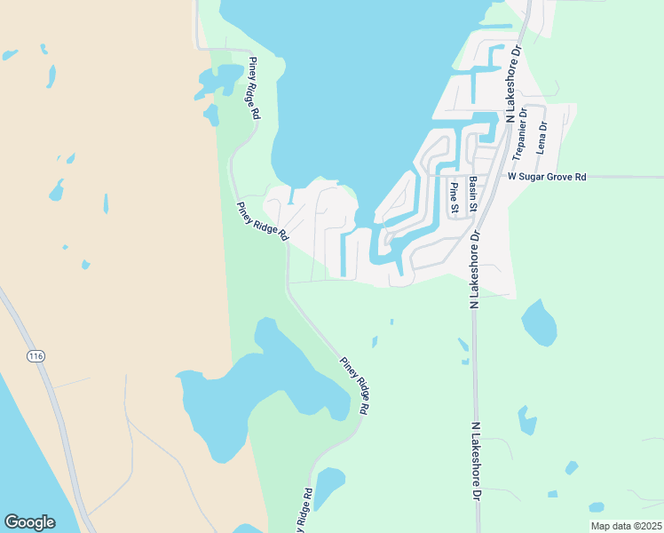 map of restaurants, bars, coffee shops, grocery stores, and more near 2637 North Larch Drive in Ludington