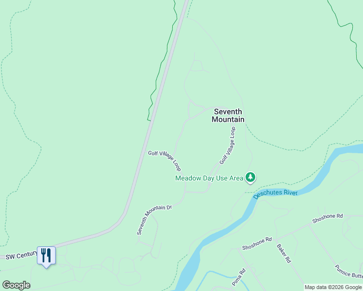 map of restaurants, bars, coffee shops, grocery stores, and more near 60758 Golf Village Loop in Bend