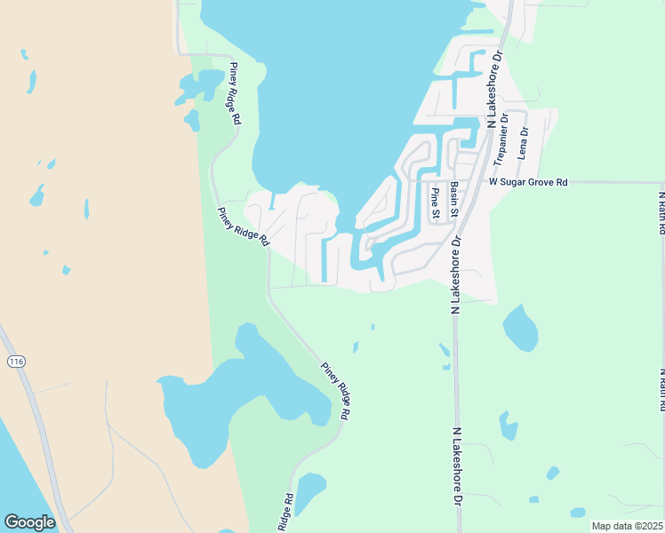 map of restaurants, bars, coffee shops, grocery stores, and more near 2637 North Larch Drive in Ludington