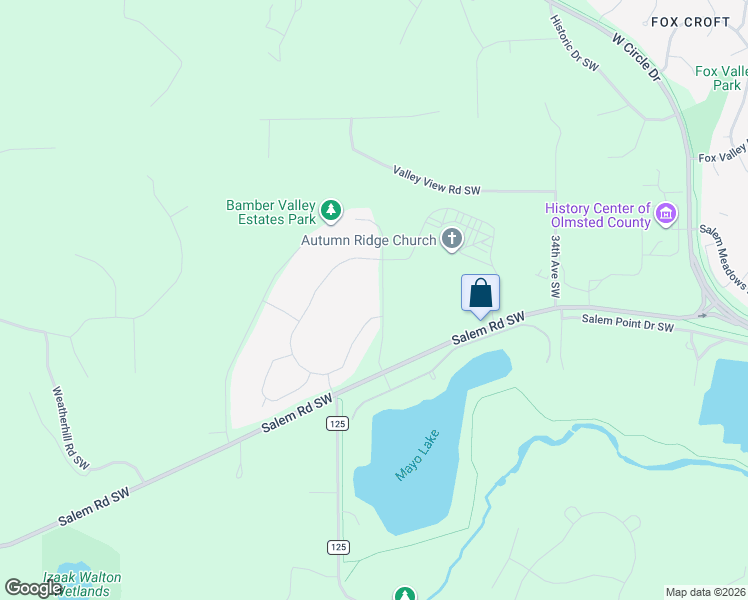 map of restaurants, bars, coffee shops, grocery stores, and more near 1381 Autumn Ridge Road Southwest in Rochester