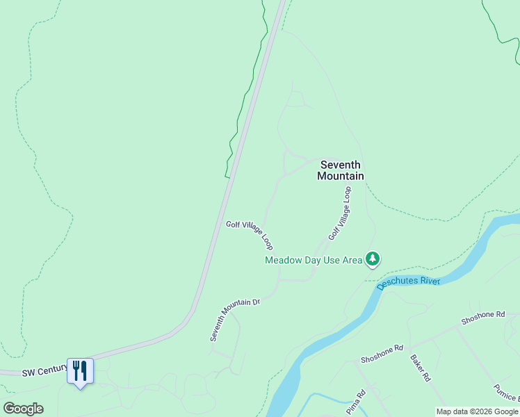 map of restaurants, bars, coffee shops, grocery stores, and more near 60758 Golf Village Loop in Bend