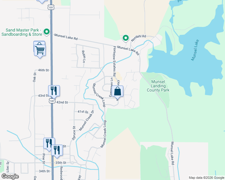 map of restaurants, bars, coffee shops, grocery stores, and more near 128 Evergreen Lane in Florence