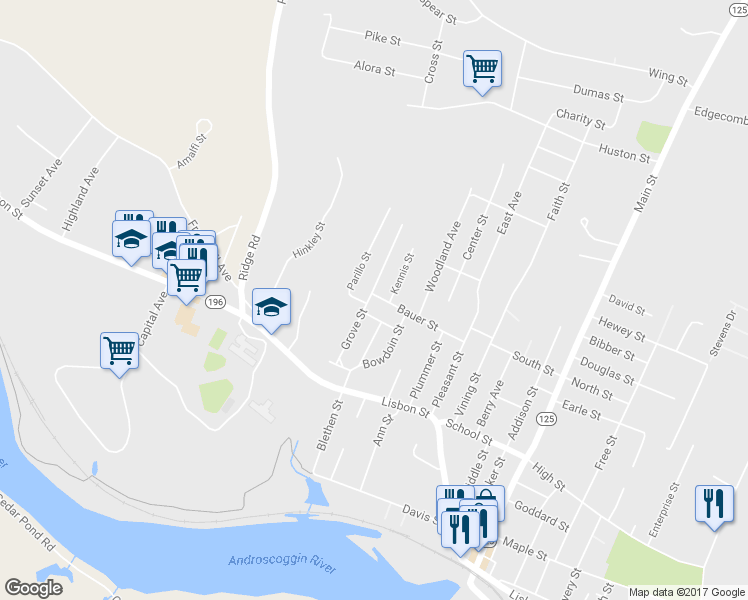 map of restaurants, bars, coffee shops, grocery stores, and more near 19 Grove Street in Lisbon