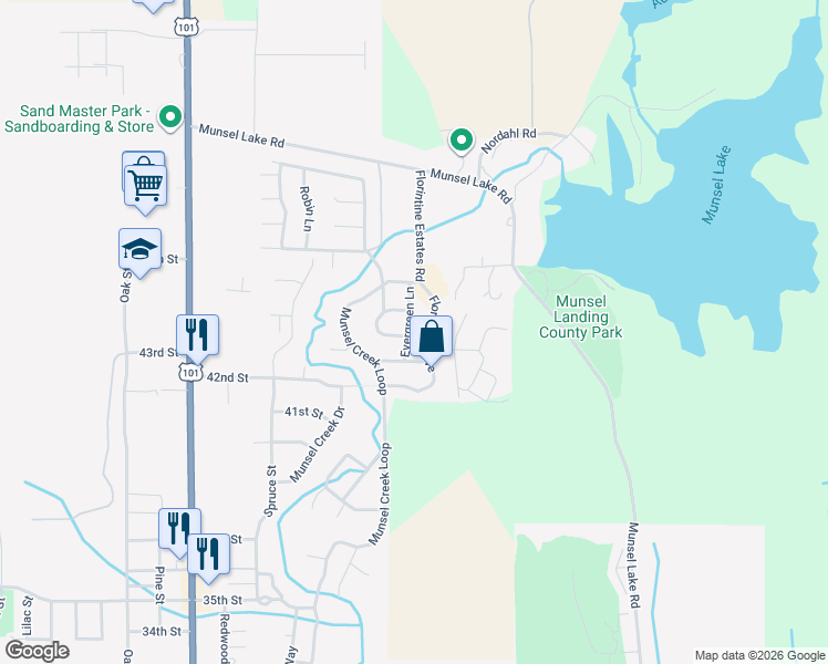 map of restaurants, bars, coffee shops, grocery stores, and more near 128 Evergreen Lane in Florence