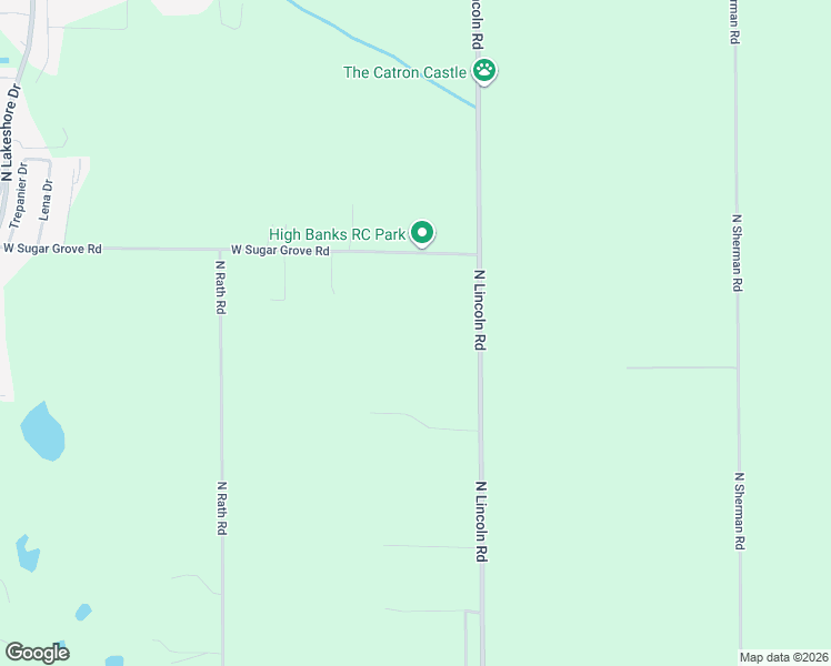 map of restaurants, bars, coffee shops, grocery stores, and more near 2341-2799 North Lincoln Road in Ludington
