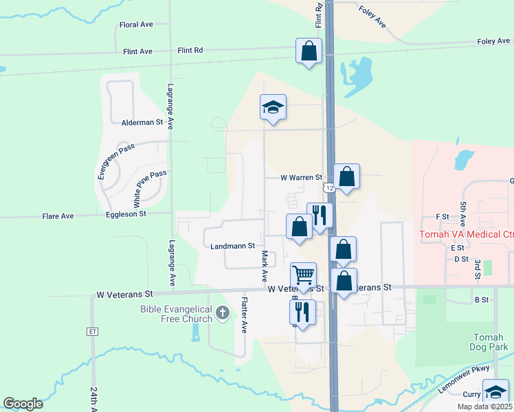 map of restaurants, bars, coffee shops, grocery stores, and more near 515 Mubarak in Tomah