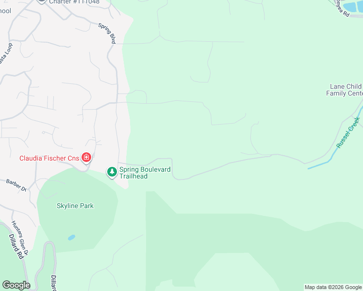 map of restaurants, bars, coffee shops, grocery stores, and more near 2620 East 43rd Avenue in Eugene