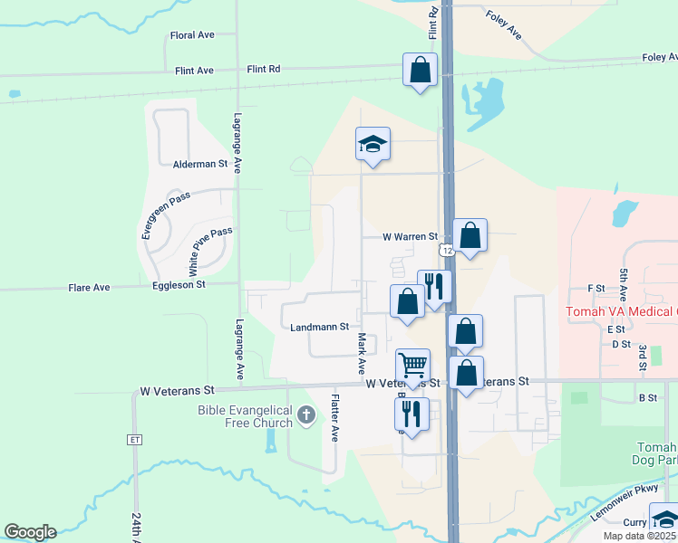 map of restaurants, bars, coffee shops, grocery stores, and more near 1229 Balsam Avenue in Tomah