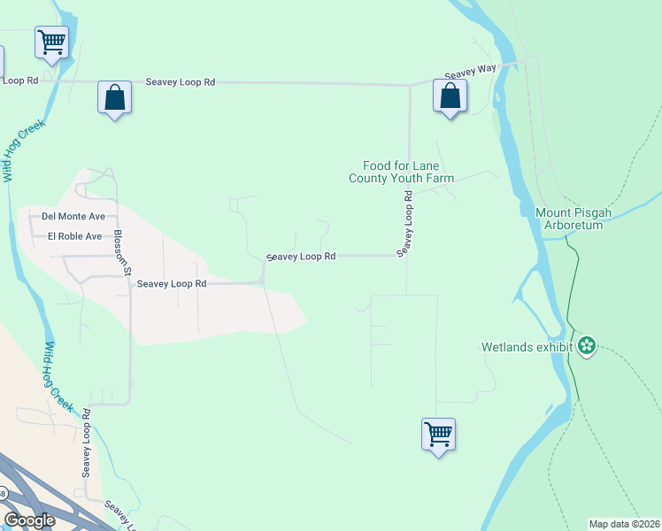 map of restaurants, bars, coffee shops, grocery stores, and more near 34706 Seavey Loop Road in Eugene