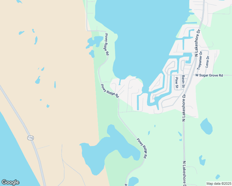 map of restaurants, bars, coffee shops, grocery stores, and more near 2670 Piney Ridge Road in Ludington