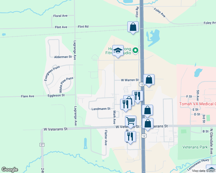 map of restaurants, bars, coffee shops, grocery stores, and more near 1229 Balsam Avenue in Tomah