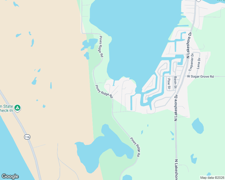 map of restaurants, bars, coffee shops, grocery stores, and more near 2670 Piney Ridge Road in Ludington