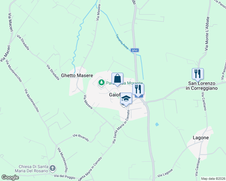 map of restaurants, bars, coffee shops, grocery stores, and more near 60 Via Sigmund Freud in Gaiofana