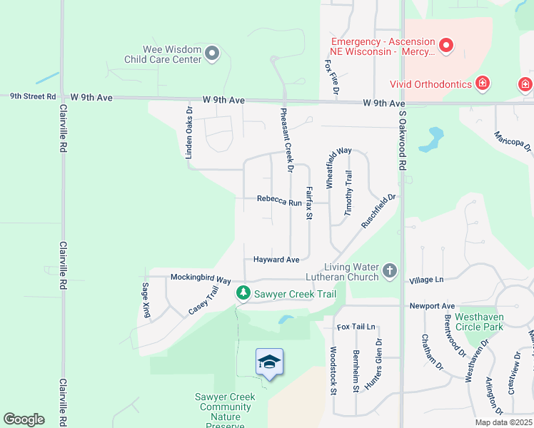map of restaurants, bars, coffee shops, grocery stores, and more near 1390 Judy Lee Court in Oshkosh