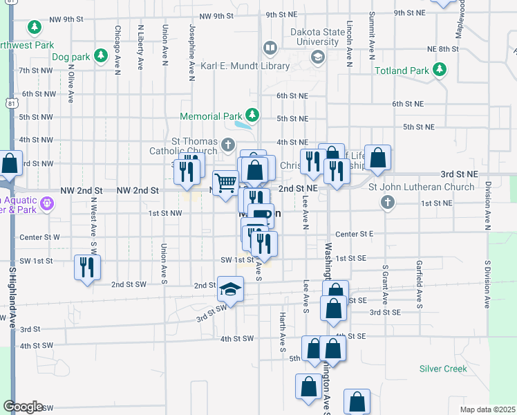 map of restaurants, bars, coffee shops, grocery stores, and more near 229 Egan Avenue North in Madison